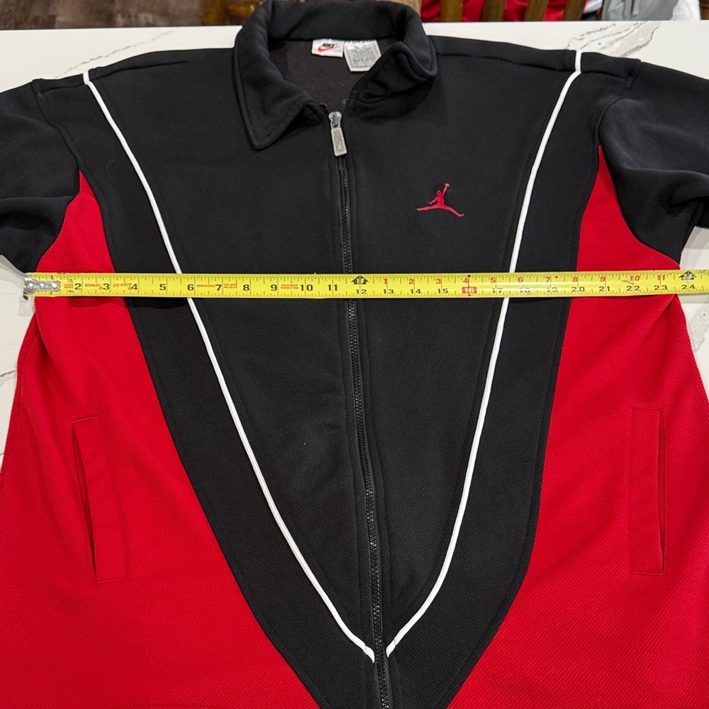 🔥 Vintage Y2K Nike Jordan Jumpman Full Zip Polo Jacket Mens L Black Red - Picture 6 of 8